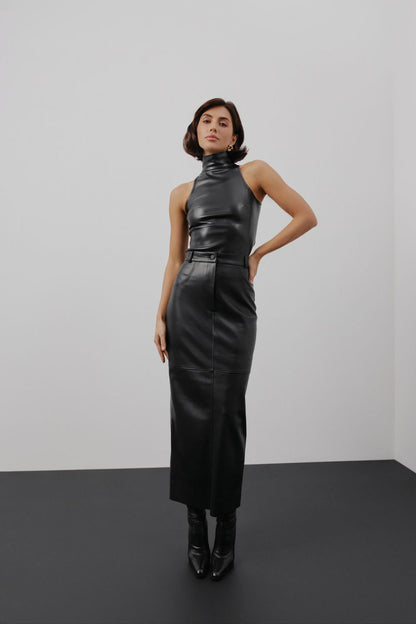Maxi faux leather skirt