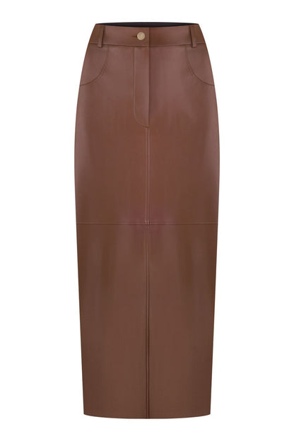 Maxi faux leather skirt