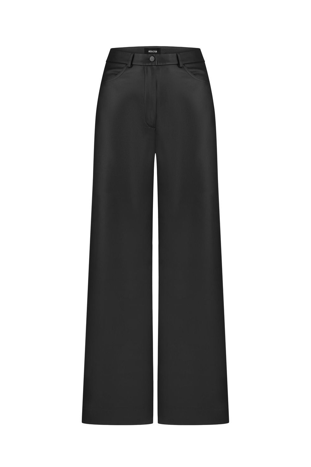 Штани з екошкіри Wide Leg — Чорний