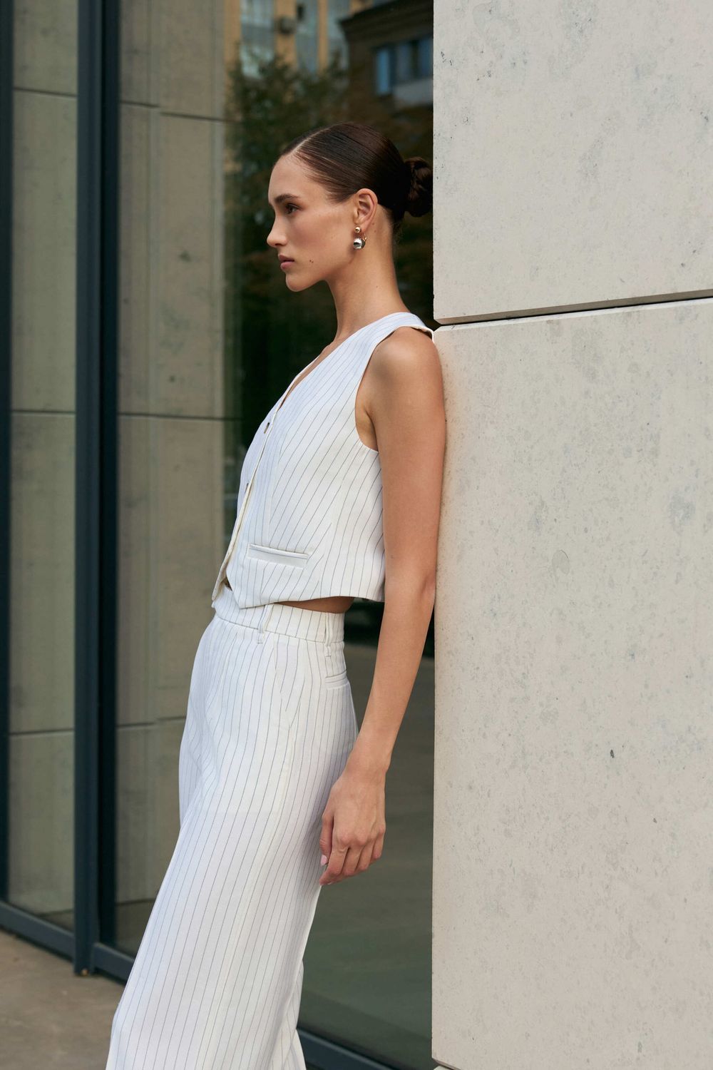 Striped vest - off-white