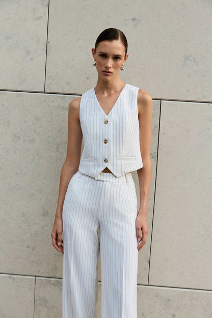 Striped vest - off-white
