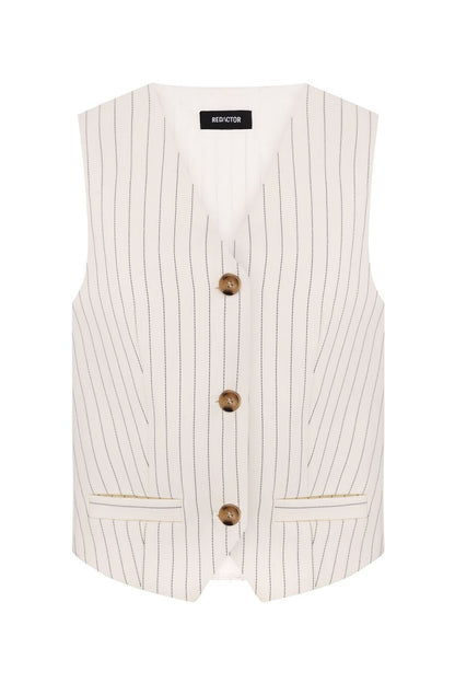 Striped vest - off-white